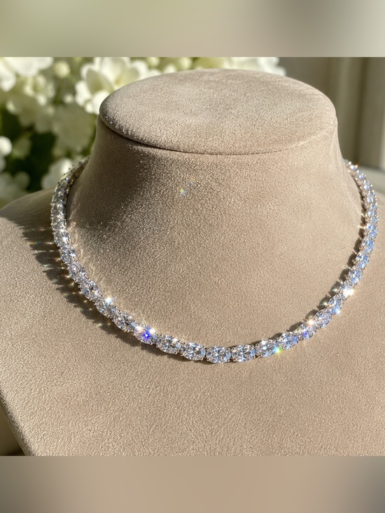 Neiman Marcus Jewelry - 28ct Oval Tennis Necklace